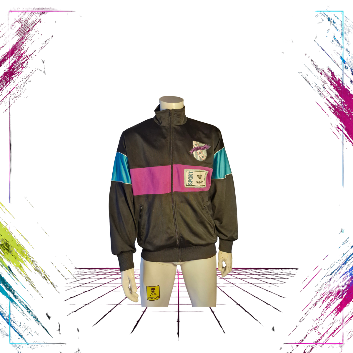 Adidas “Athletic Line” Multi-Crest Track Jacket — 1989 — Size M