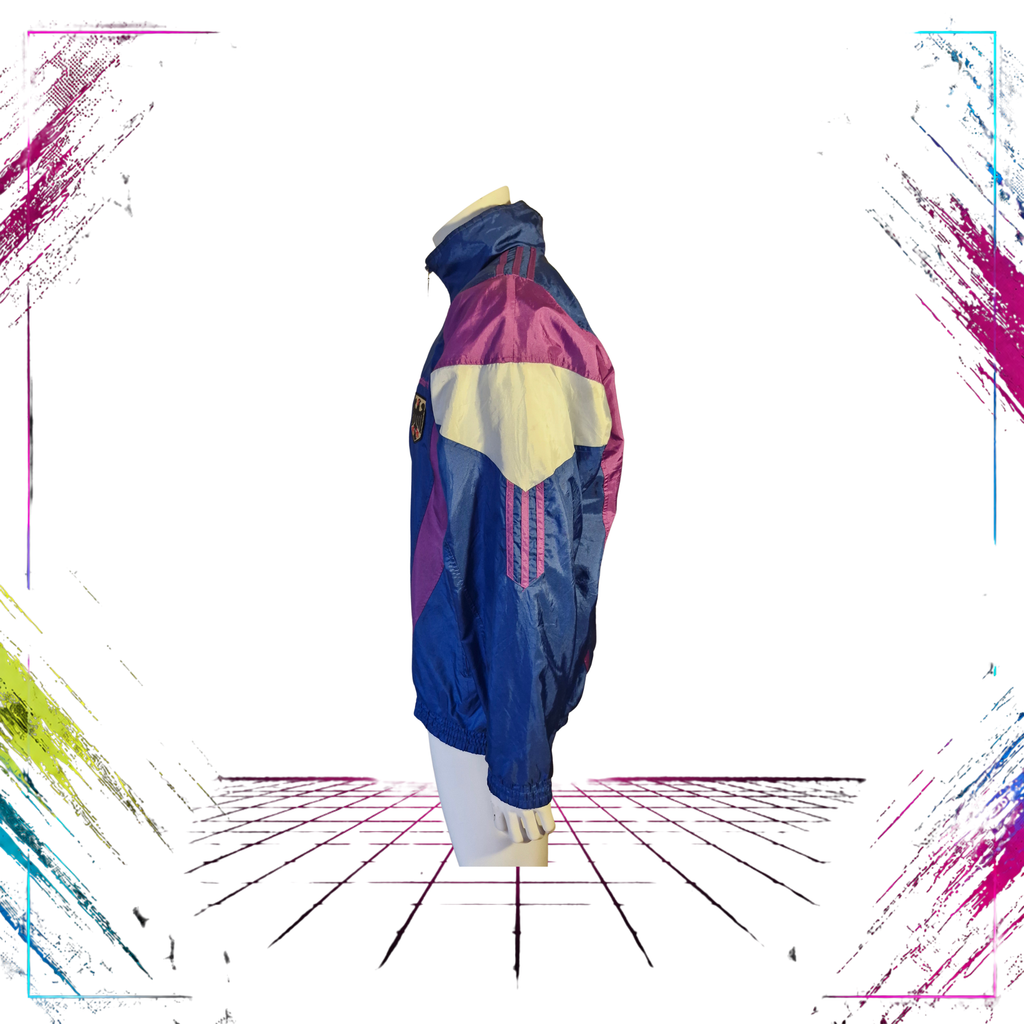 1990/92 Adidas Germany DFB staff issue track jacket — left side view, size L — ThePlugOfVintage