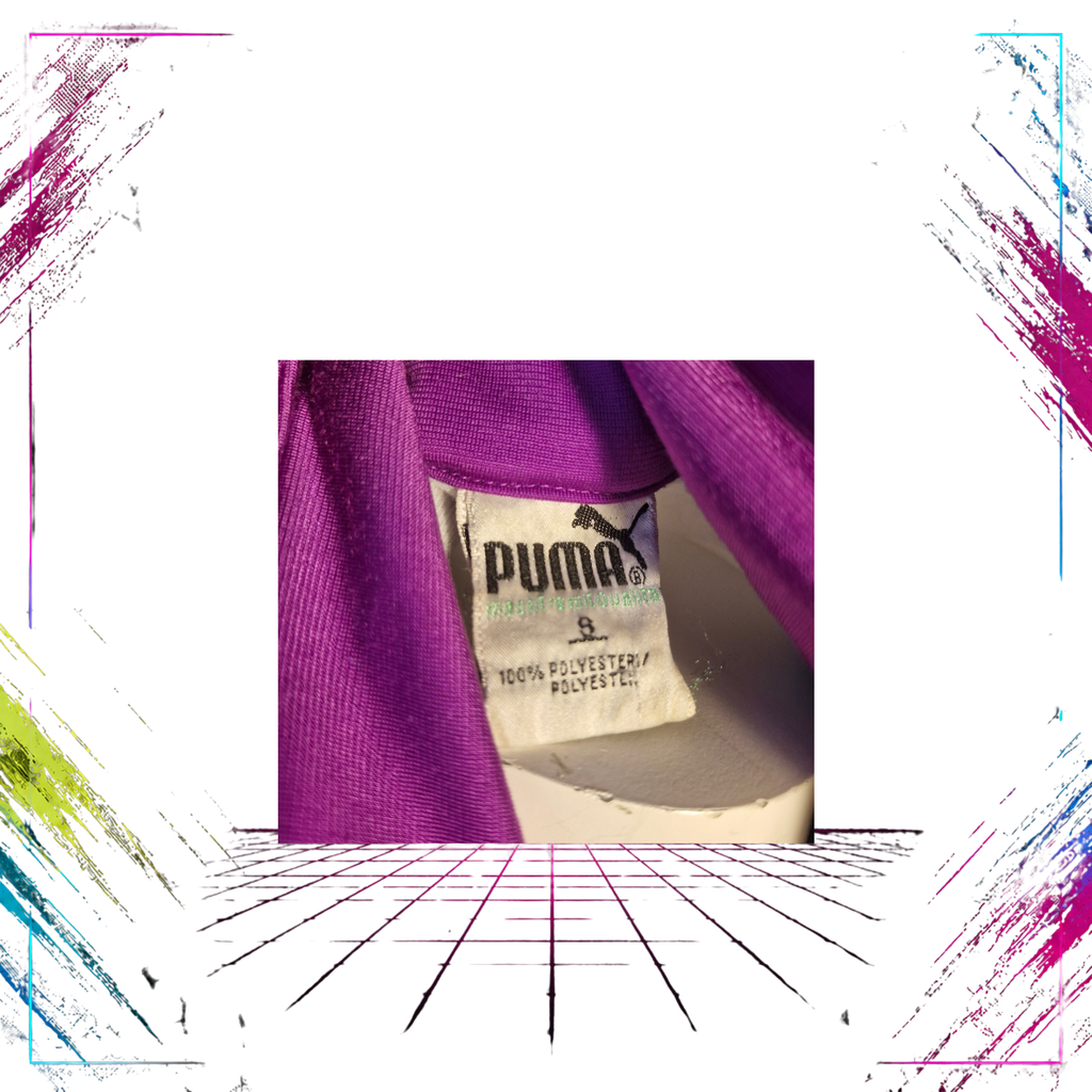 Late 80s Puma colourblock track jacket — Puma brand label detail — Sultrade Oy — ThePlugOfVintage