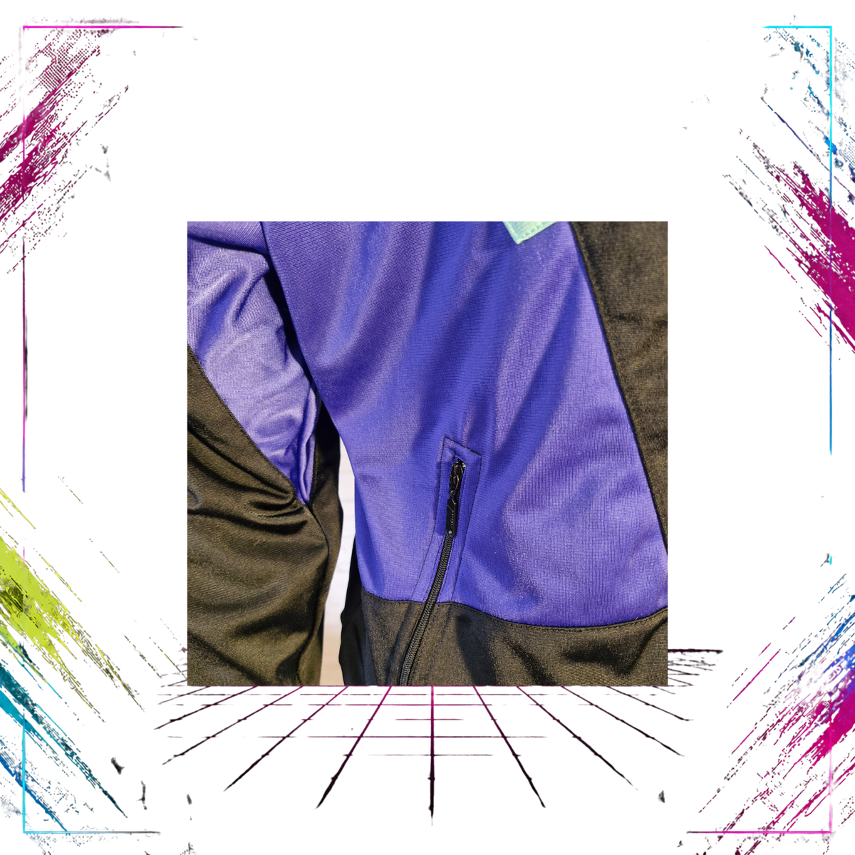 Nike “Silver Tag” Geometric Colourblock Track Jacket — Early 90s — Size LB (Fits Men’s S)