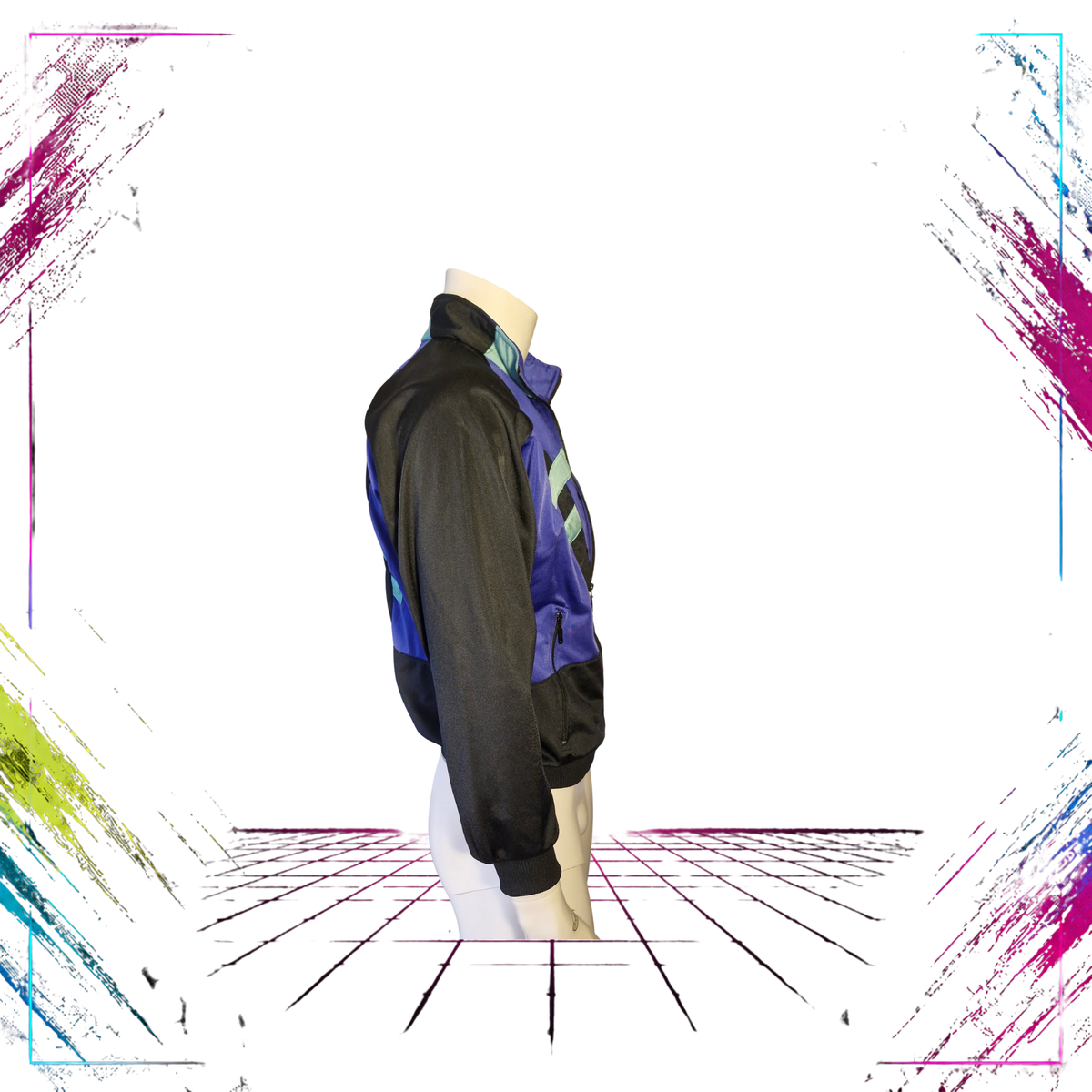 Nike “Silver Tag” Geometric Colourblock Track Jacket — Early 90s — Size LB (Fits Men’s S)