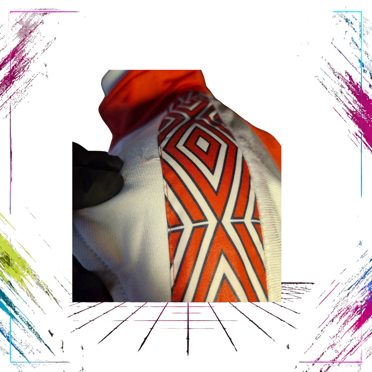 Umbro “Sultrade” Shiny Geometric Acetate Track Jacket — Late 80s / Early 90s — Size M
