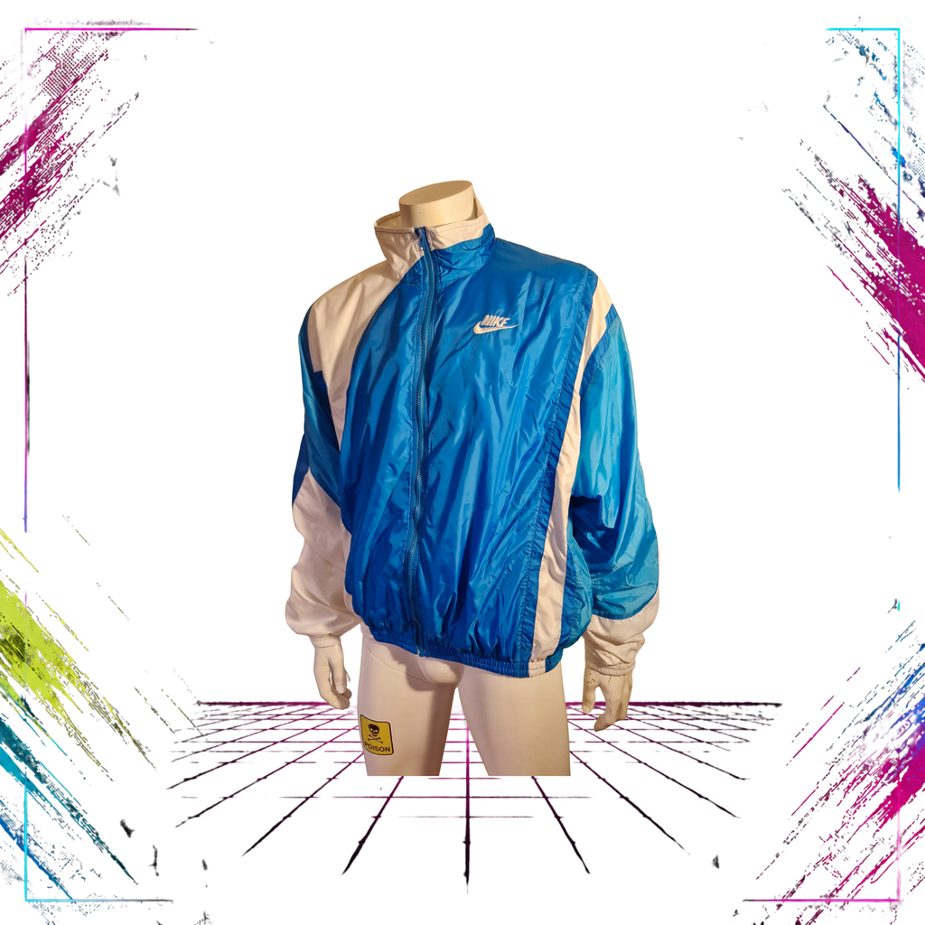 Late 80s Nike Silver Tag Finland National Team warm-up jacket — front side view — ThePlugOfVintage