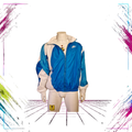 Late 80s Nike Silver Tag Finland National Team player-issued warm-up jacket — front open view, blue/white — Size L — ThePlugOfVintage