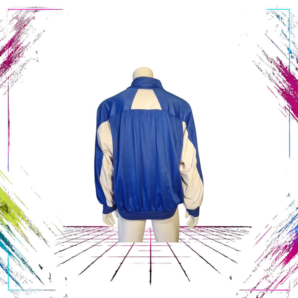 Late 80s Triplex geometric V-line triacetate track jacket — back view — ThePlugOfVintage