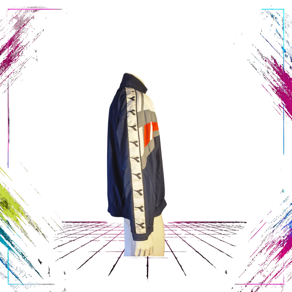 Diadora “Light Your Fire” Logo-Tape Track Jacket — Mid 90s — Size M