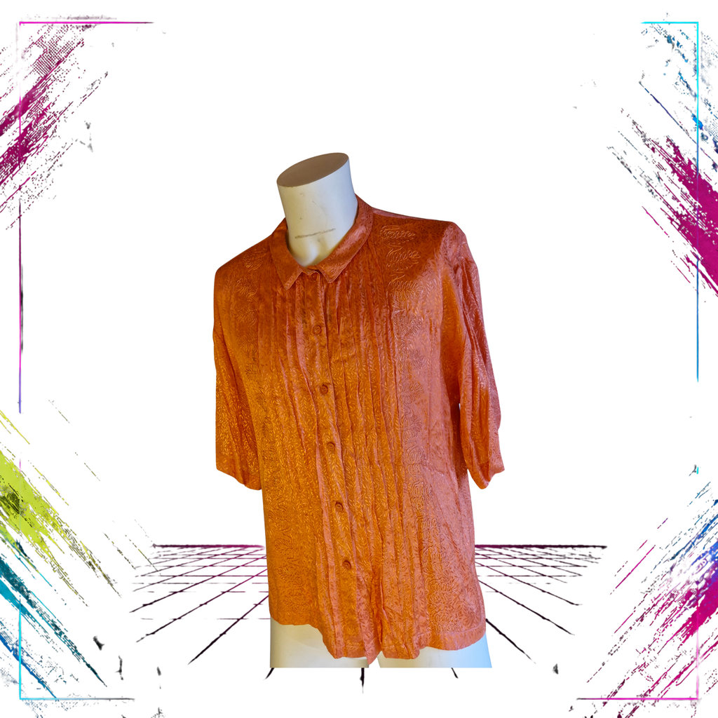Ragazzi  Vaatehuone Vintage Viscose Blouse Finnish Design 1990s front -theplugofvintage