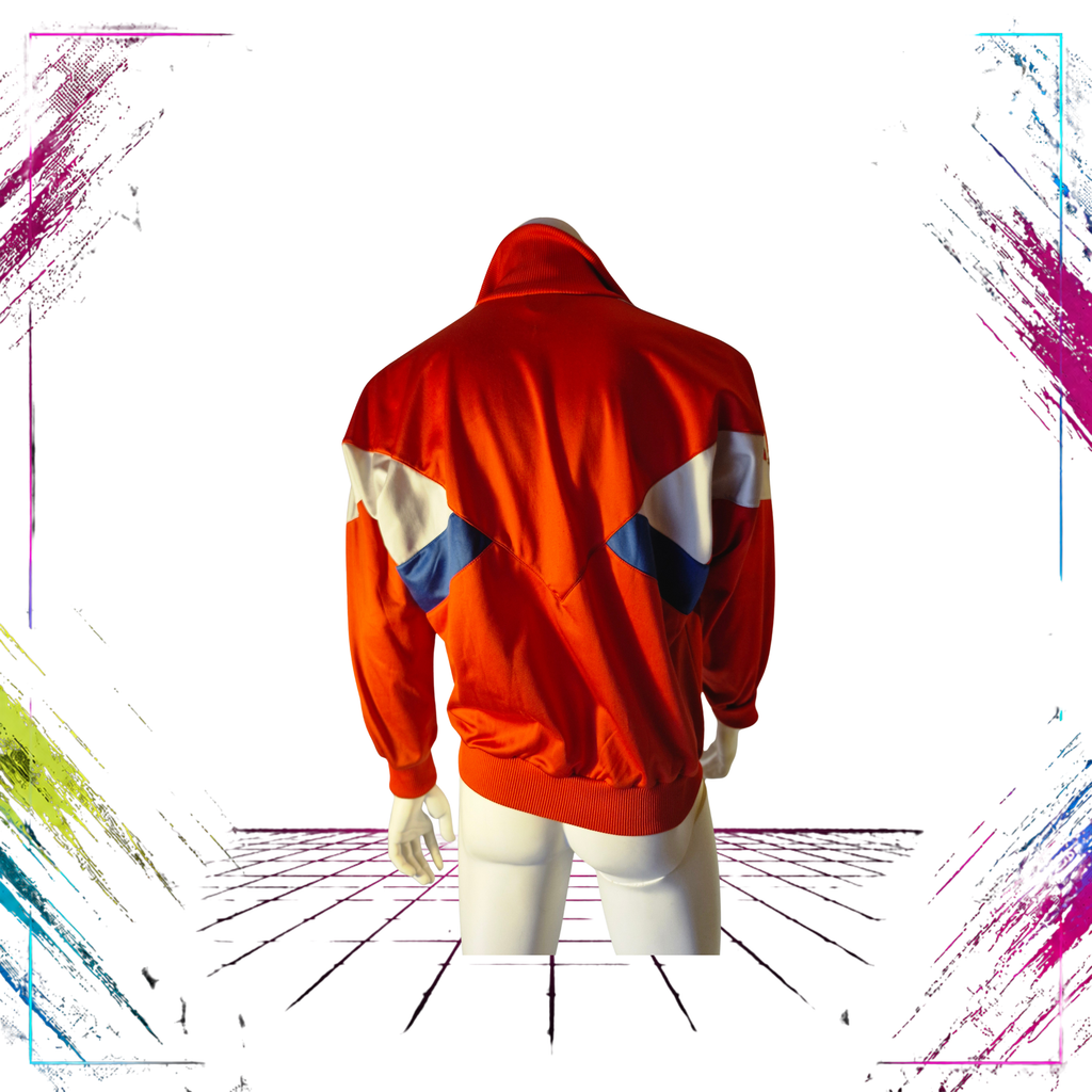 Adidas 90s red track jacket vintage retro sportswear back – ThePlugOfVintage
