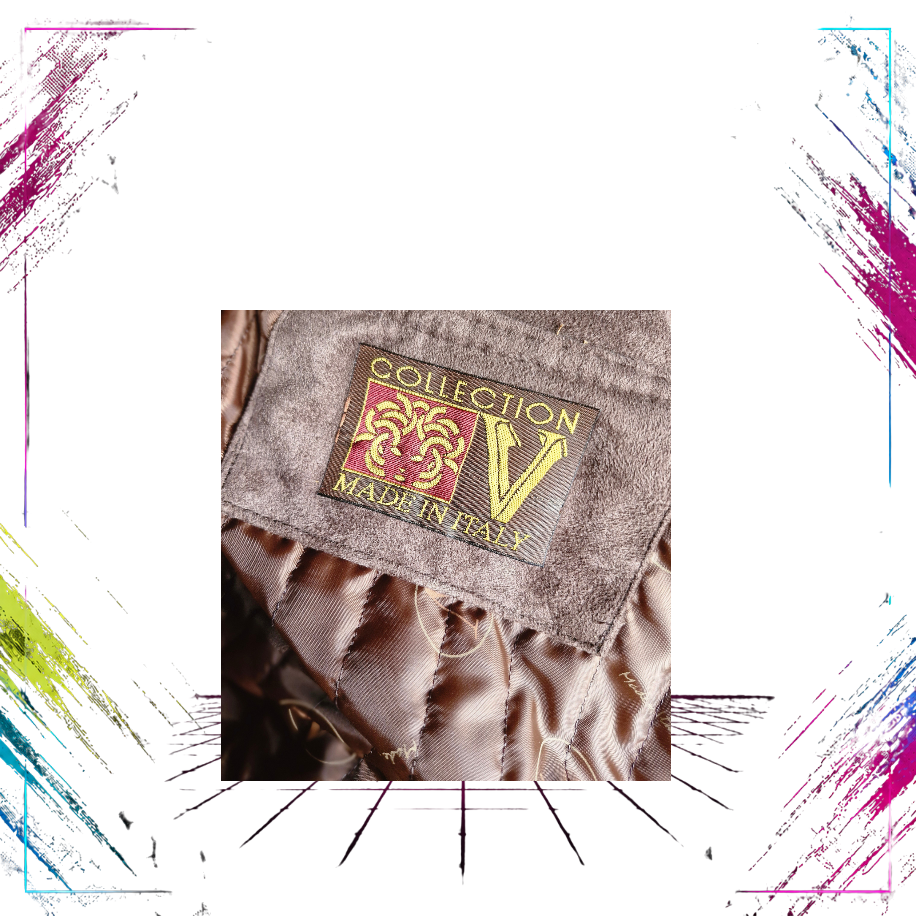 Collection V Made in Italy Vintage Suede Bomber Jacket 70s-90s label -theplugofvintage