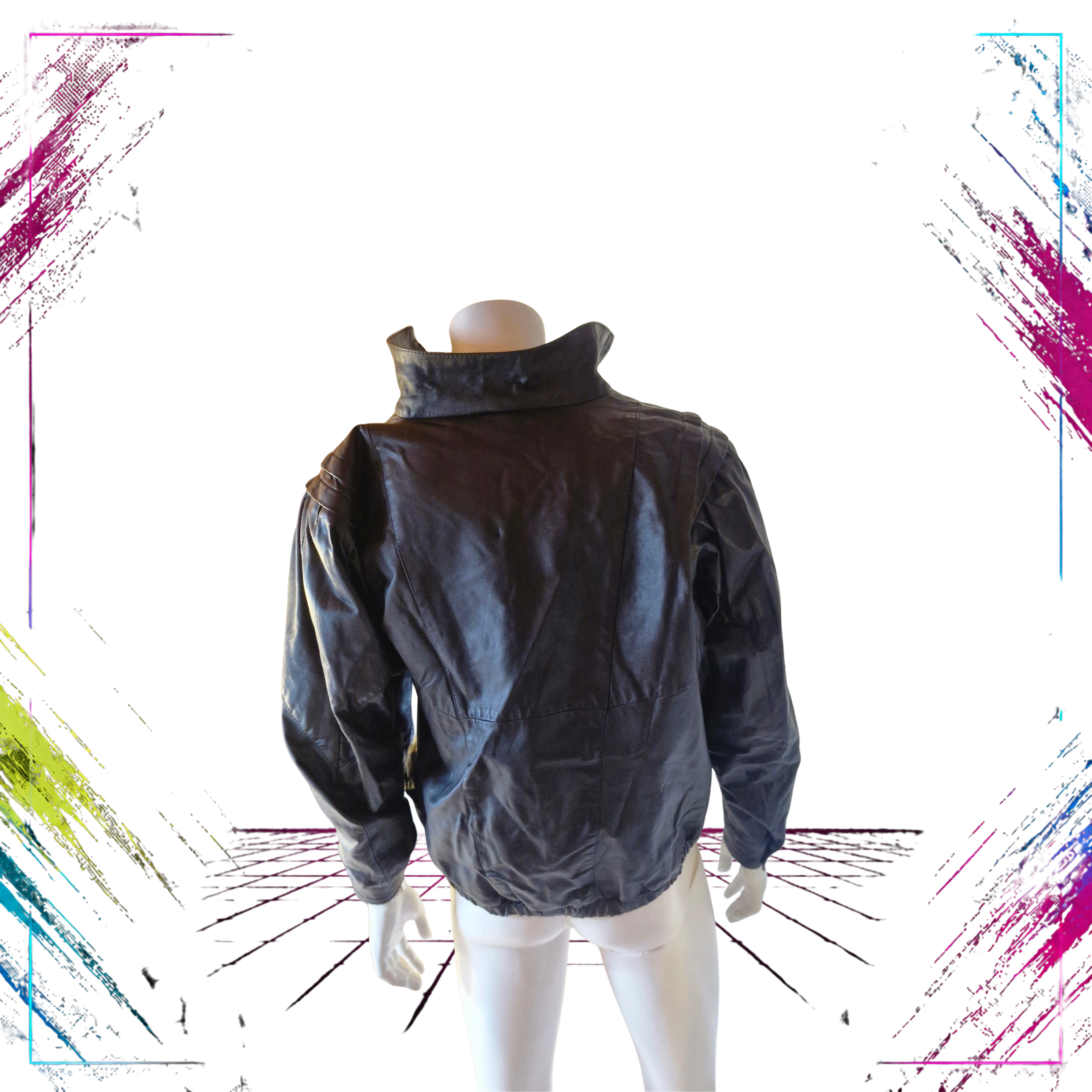 Halonen Vintage Genuine Leather Jacket 70s-90s  Finnish Design, Made in Czechoslovaki back -theplugofvintage