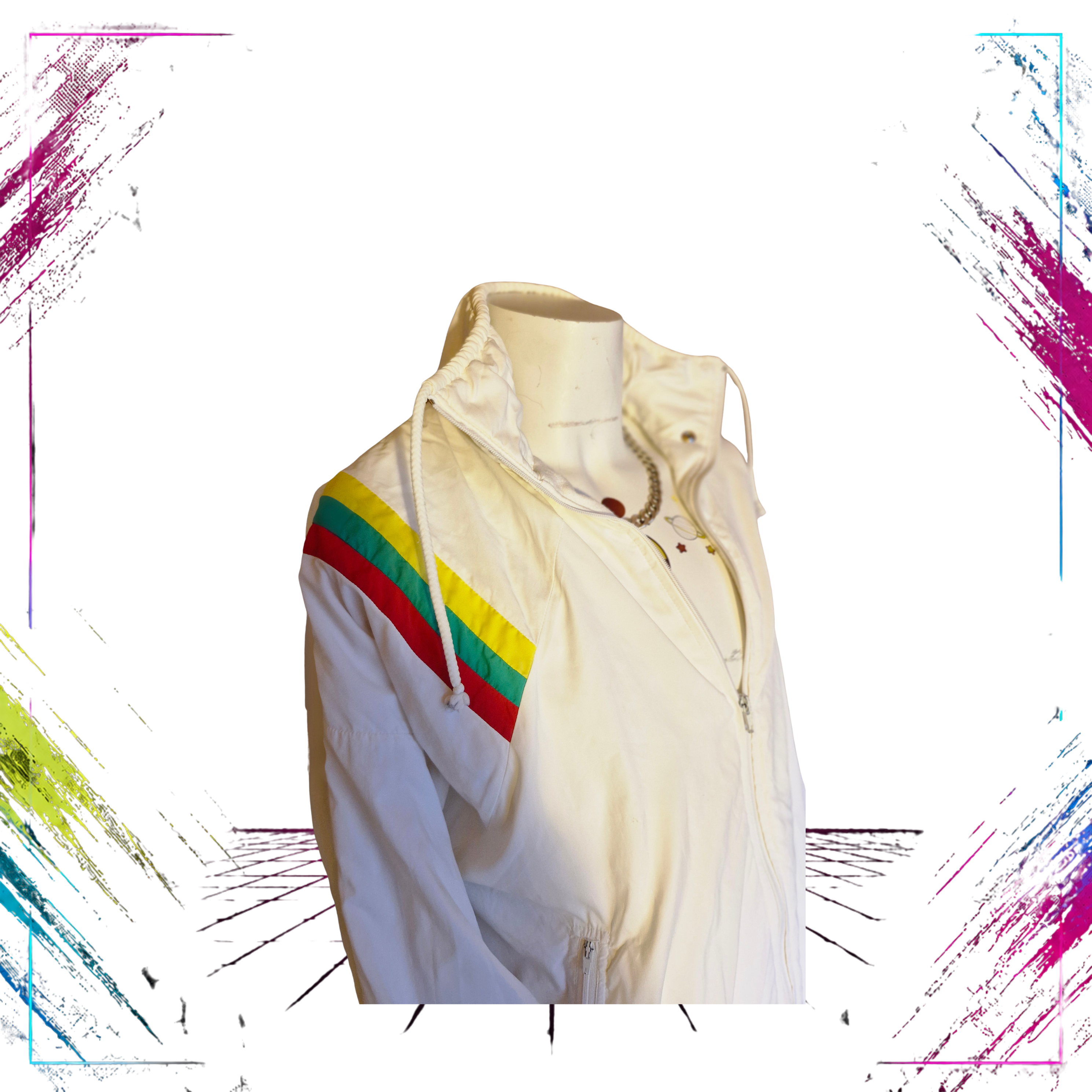 Ulkoset Oy Vintage Windbreaker  Finnish front side details  -theplugofvintage