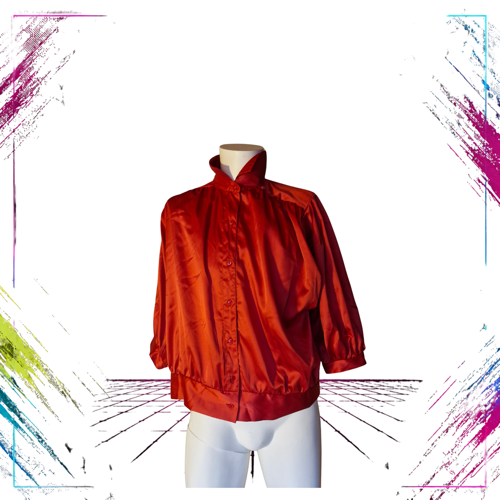 Brivatarpori Vintage Blouse  Finnish 1980s front -theplugofvintage