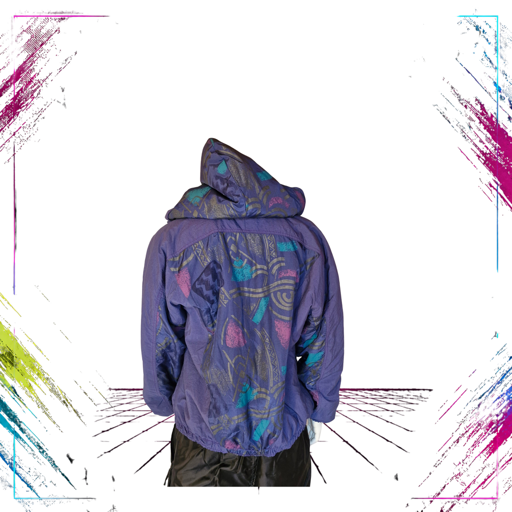 Noven Vintage Winter Jacket  Finnish Retro Design 80s–90s back pattern -theplugofvintage