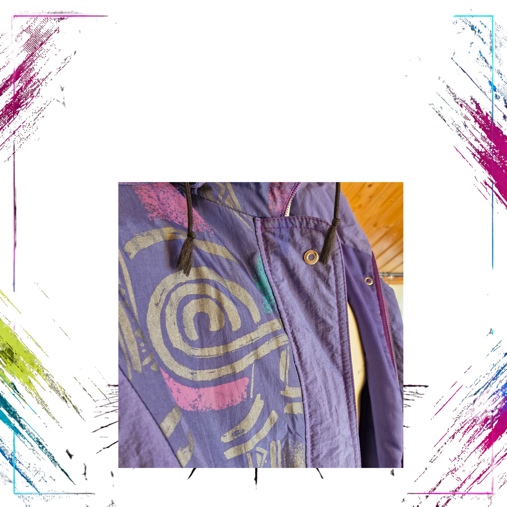 Noven Vintage Winter Jacket  Finnish Retro Design 80s–90s front close pattern -theplugofvintage
