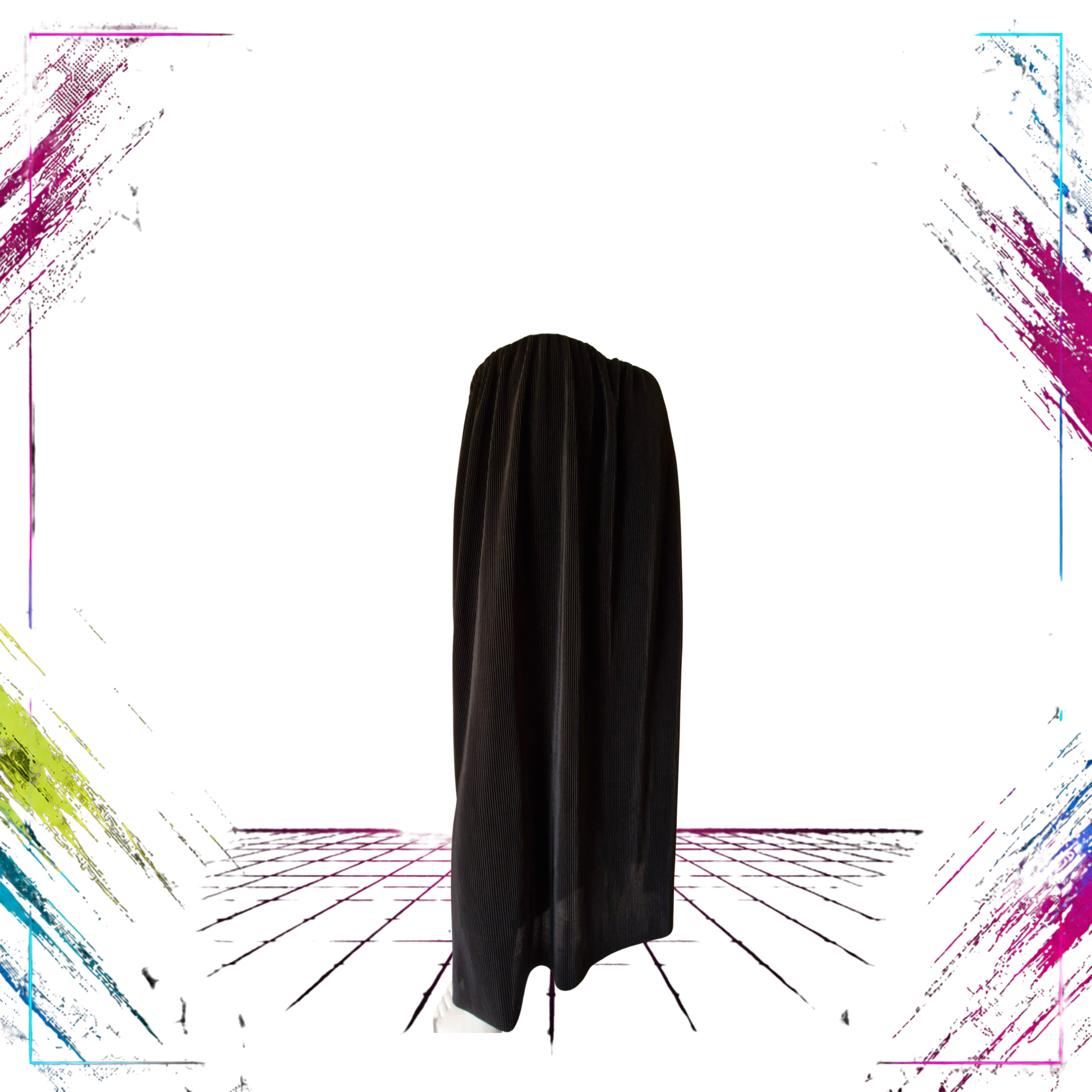 Marmelade Collection Vintage Pleated Maxi Skirt  Made in England 80s–90s back -theplugofvintage