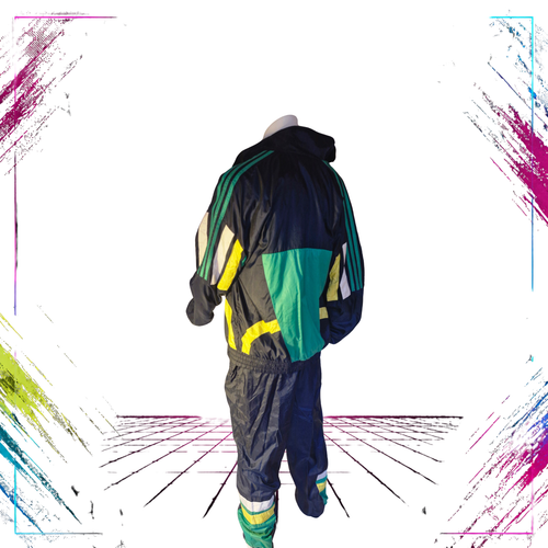 Adidas ULTRARARE 80s-90s Windbreaker Set back -theplugofvintage