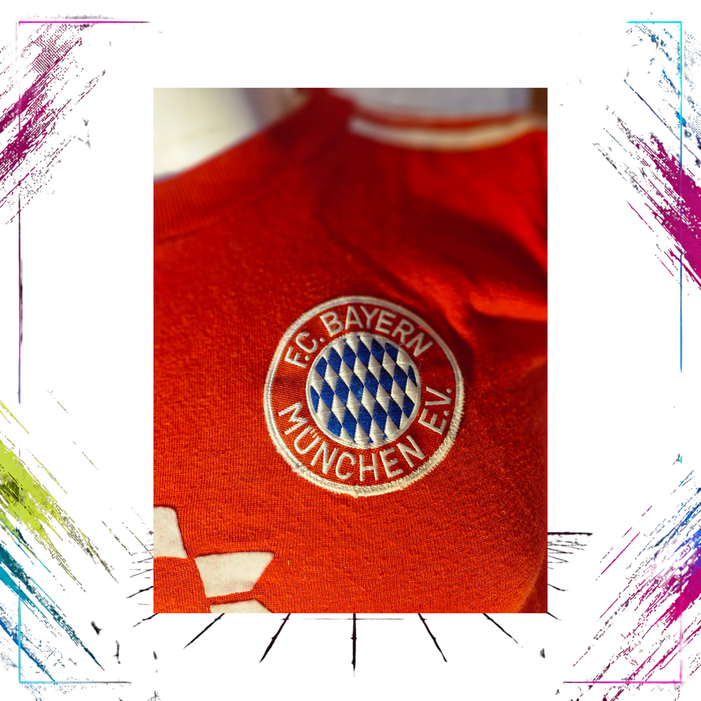 Adidas Bayern München 85/86 vintage football shirt detail Commodore sponsor – ThePlugOfVintage