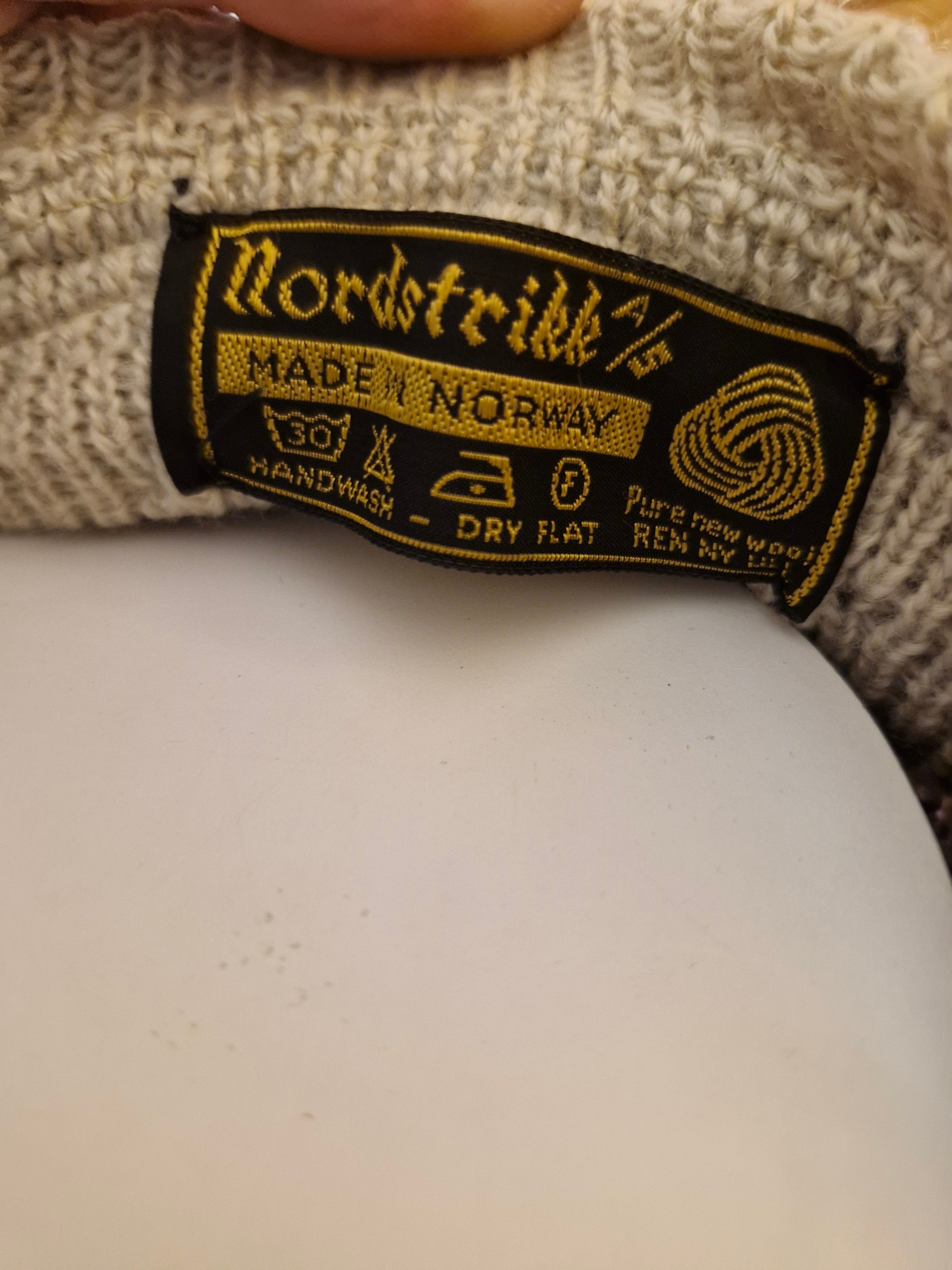 Nordstrikk Norwegian Vintage Handmade Wool Cardigan labels -theplugofvintage