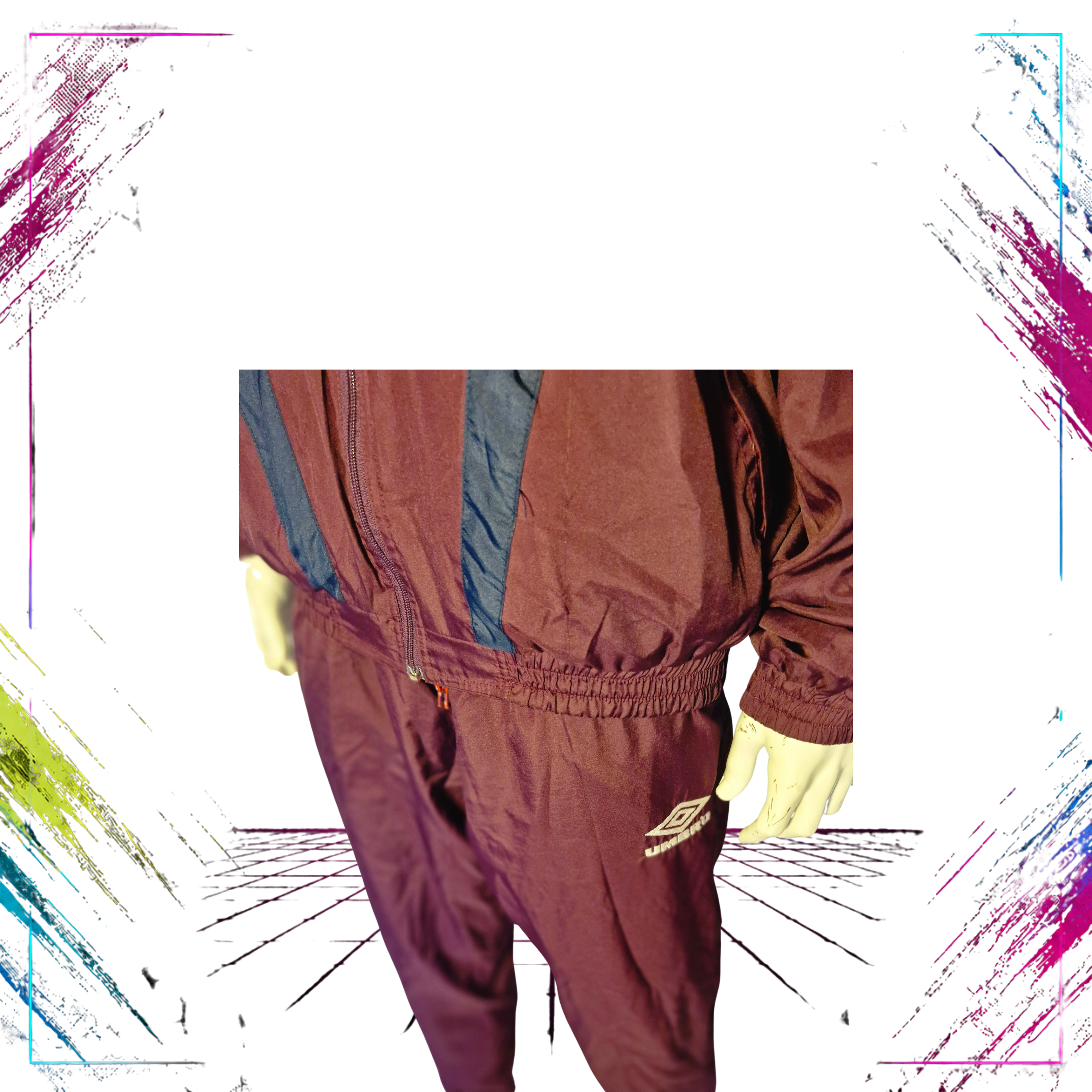 Umbro 80s-90s Vintage Tracksuit front down details -theplugofvintage