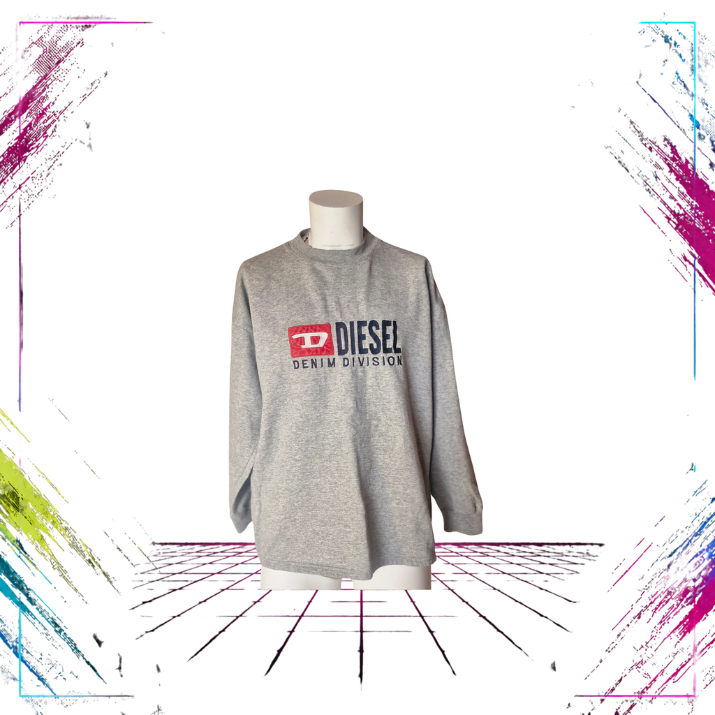 Diesel Denim Division Vintage Boxy Crewneck Sweatshirt Late 80s–90s Archive front ThePlug Of Vintage