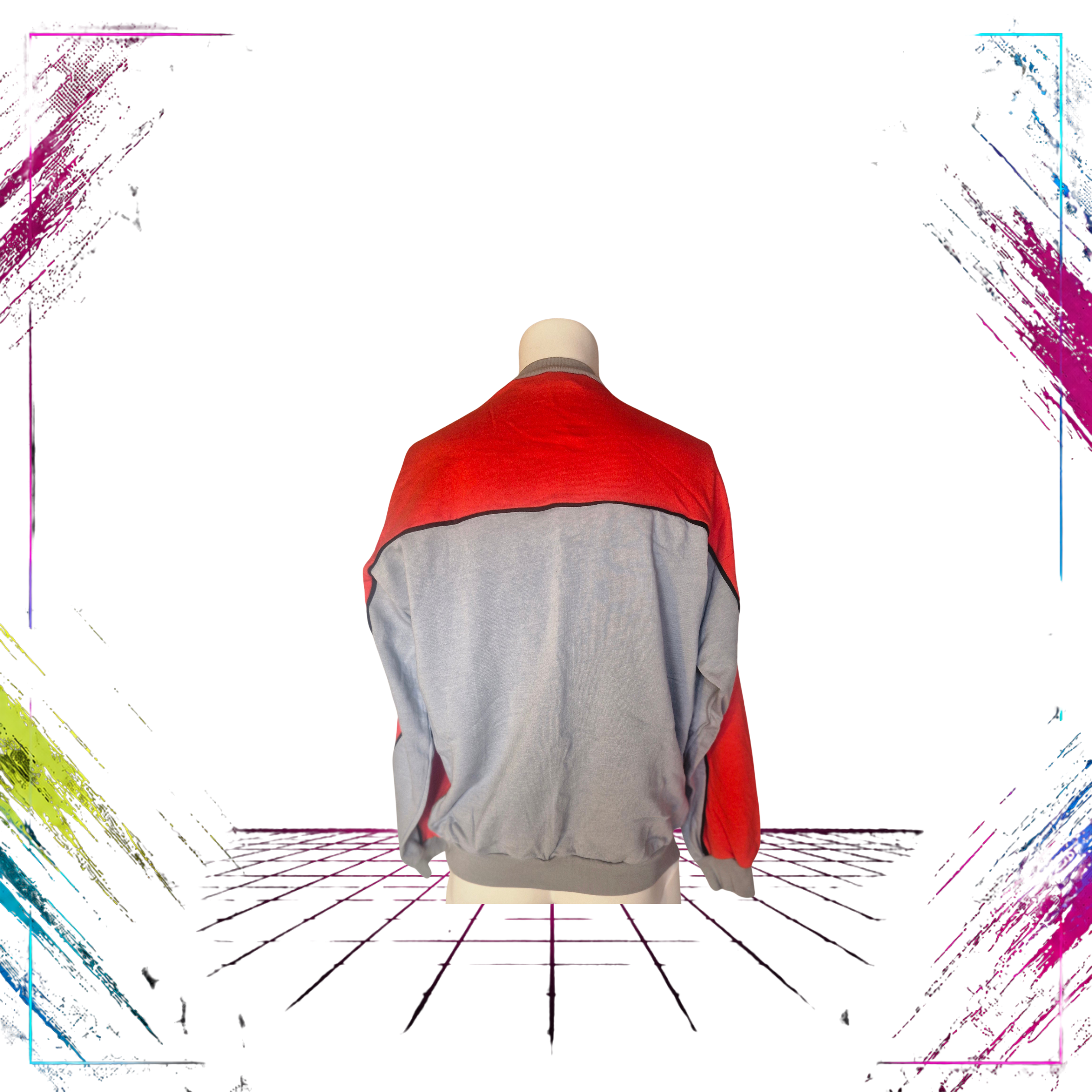 Svengi Gattino Vintage Colourblock Racing Sweatshirt  Czechoslovakia 1980s back -theplugofvintage