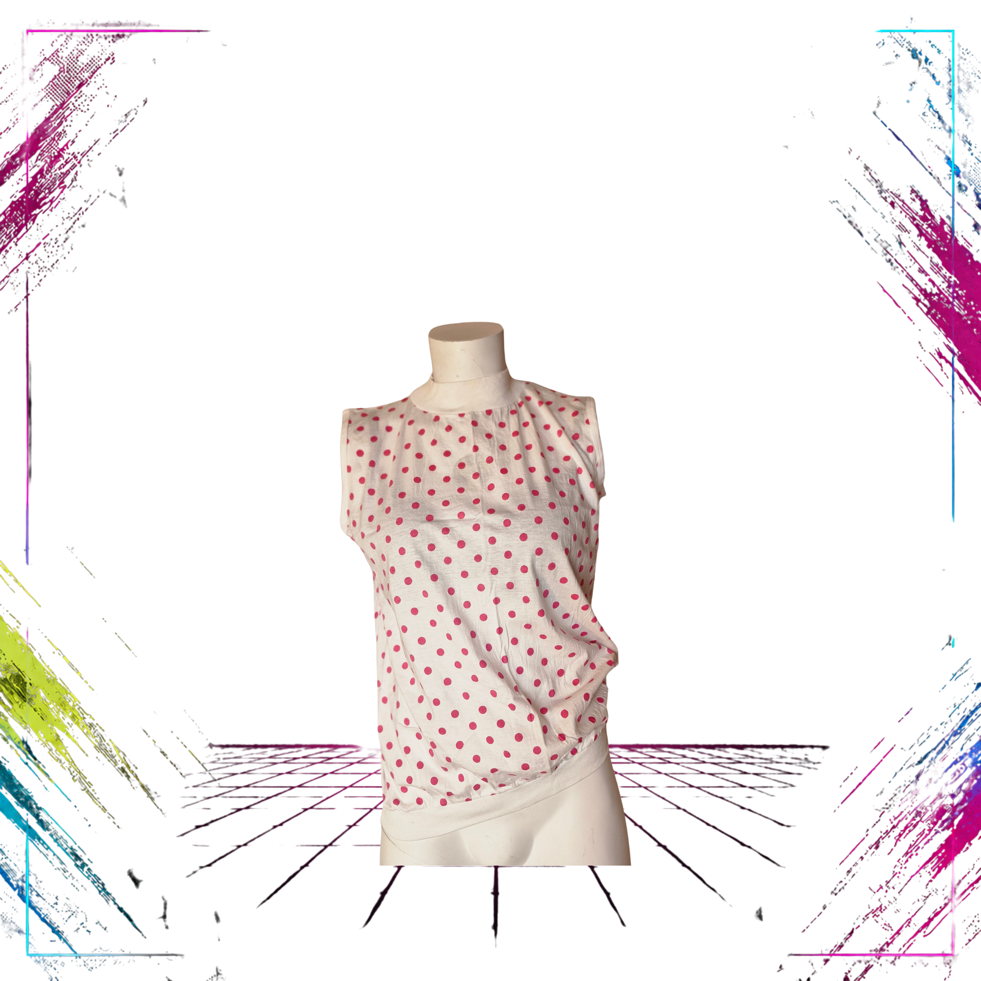 Lenore Vintage Top Shirt — Finnish Retro, Late 1980s front -theplugofvintage