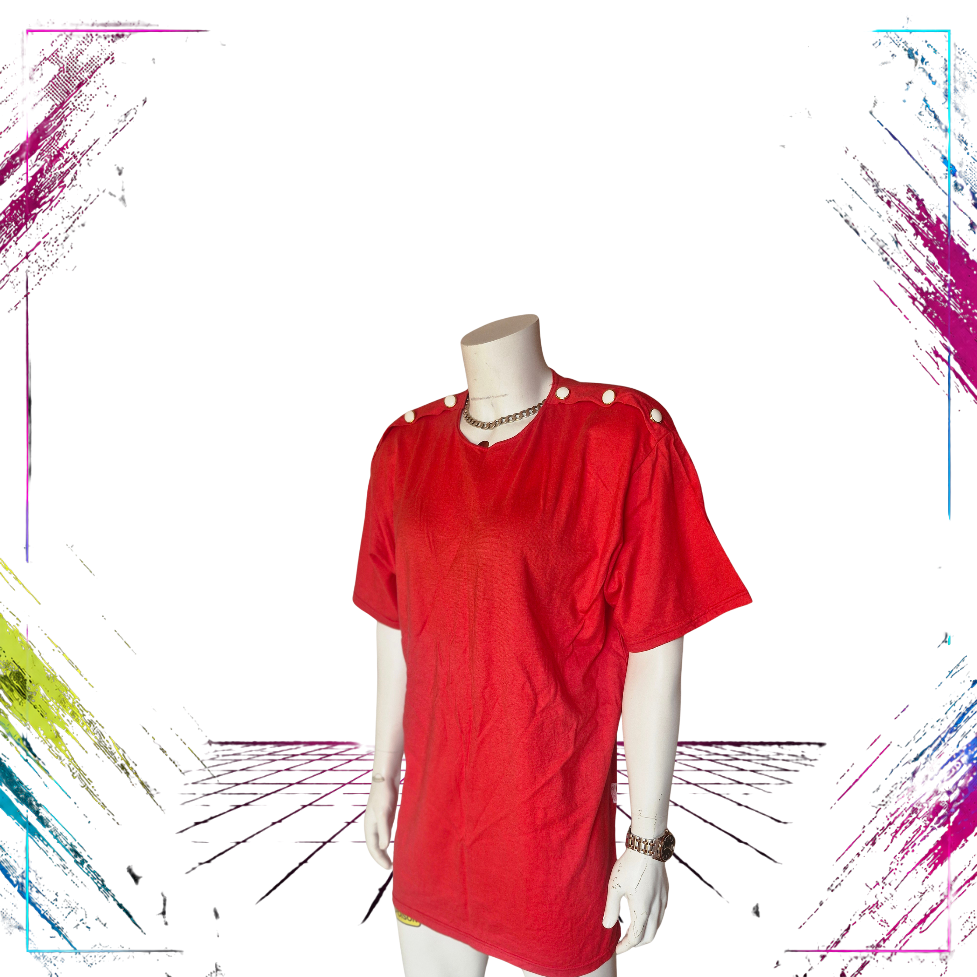 Sarafaani Oy Vintage Power Dress  Finnish Made 1980s front -theplugofvintage
