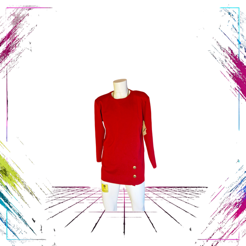 Altesse Vintage Longline Wool Blouse  Finnish Made, 1980s  DEADSTOCK front -theplugofvintage