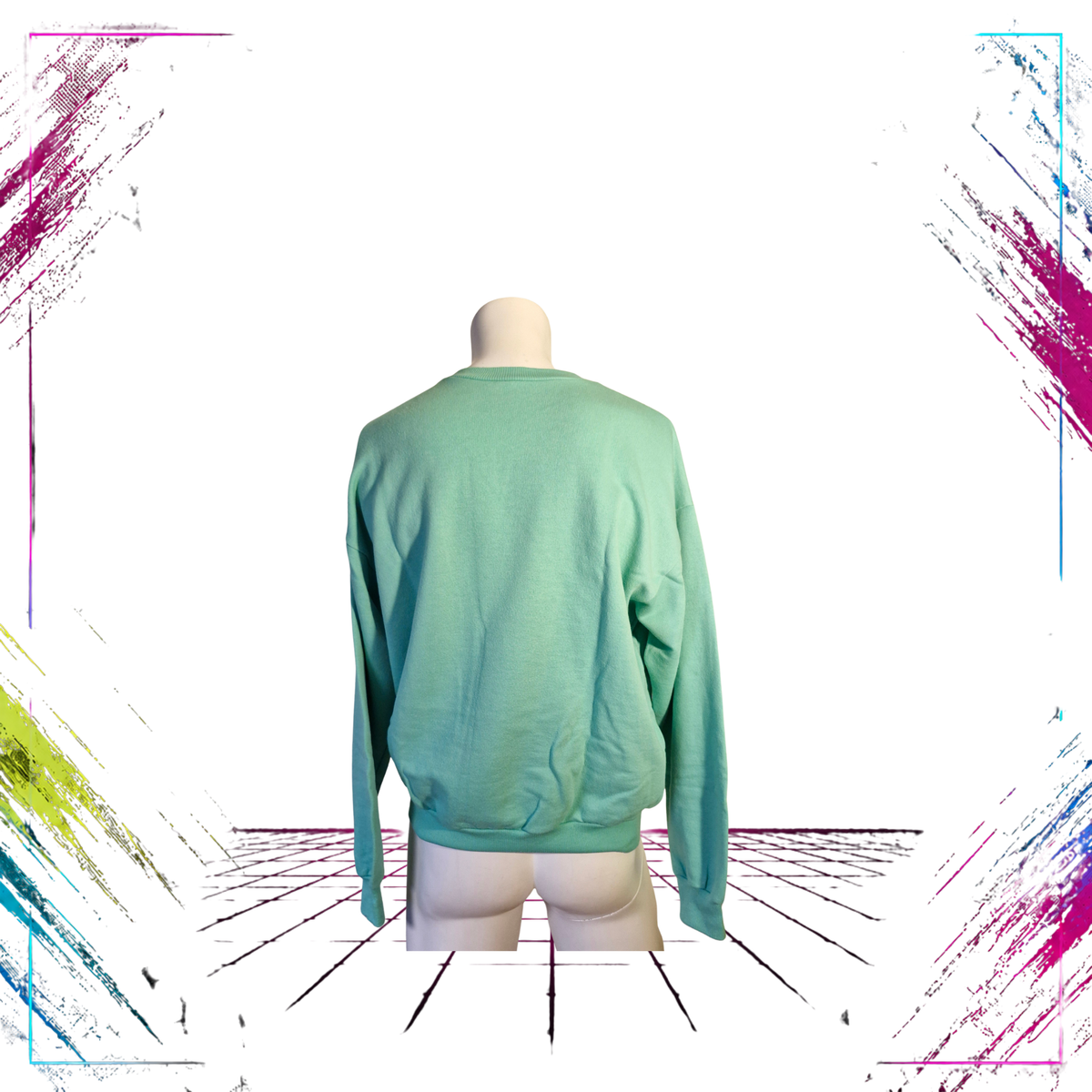Late 80s Adidas Trefoil crewneck sweatshirt — back view — ThePlugOfVintage