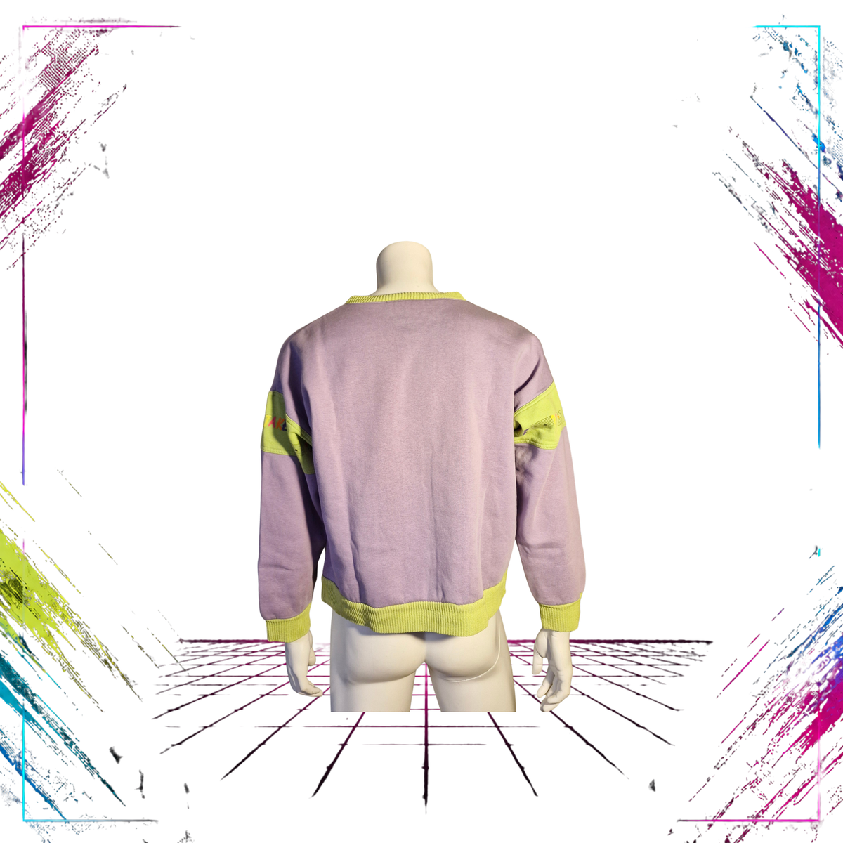Early 90s Adidas Take Off Rough Rat Gallery crewneck — back view — ThePlugOfVintage