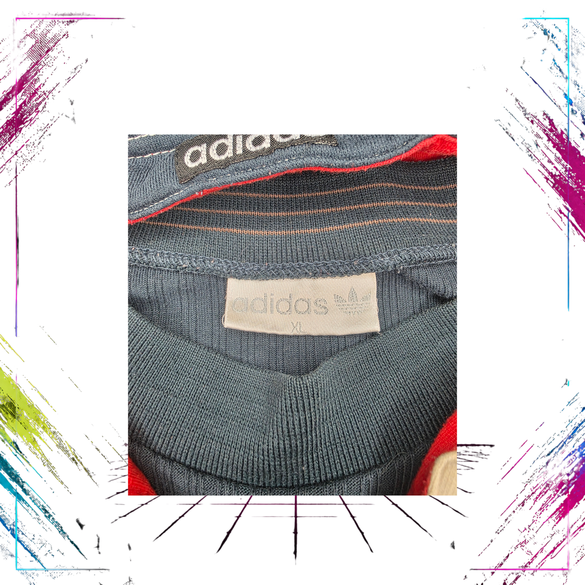 Late 90s Adidas Training hoodie — Adidas label close-up — ThePlugOfVintage