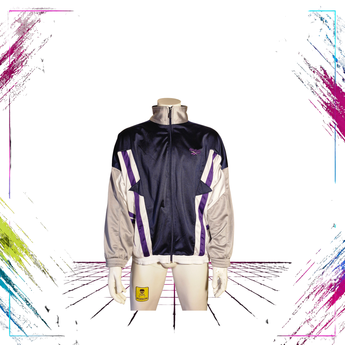 Reebok Vector Colour Block Track Jacket — Early 90s — Made in Malaysia — Size M