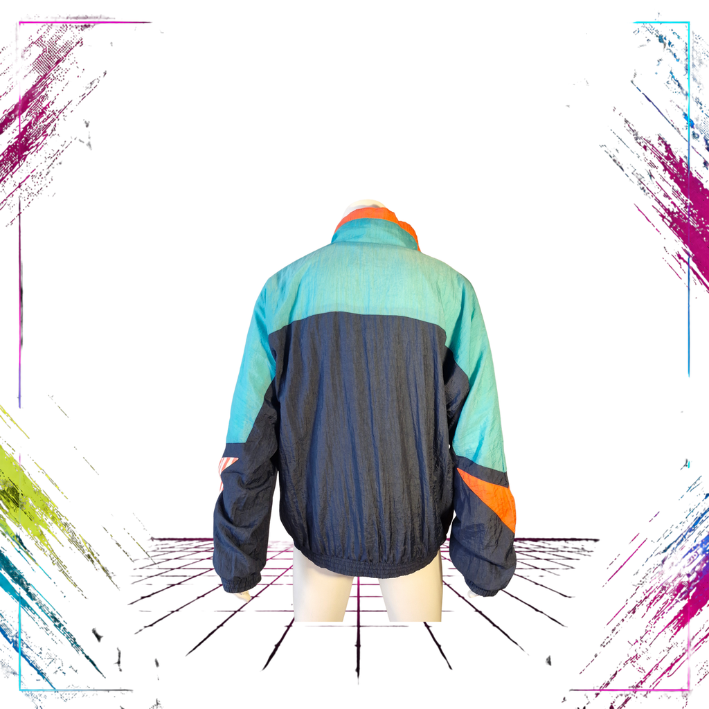 Early 90s Umbro Sultrade colour block windbreaker — back view — ThePlugOfVintage