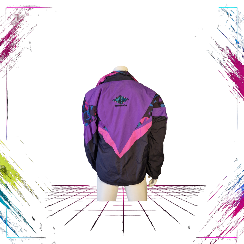 Early 90s Umbro Sultrade Finland insulated rave jacket — back view — ThePlugOfVintage